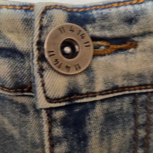 KDNK 11 4 14 11 Denim Jeans Blue Men's 34 Distressed Ripped Splatter - Picture 5 of 9